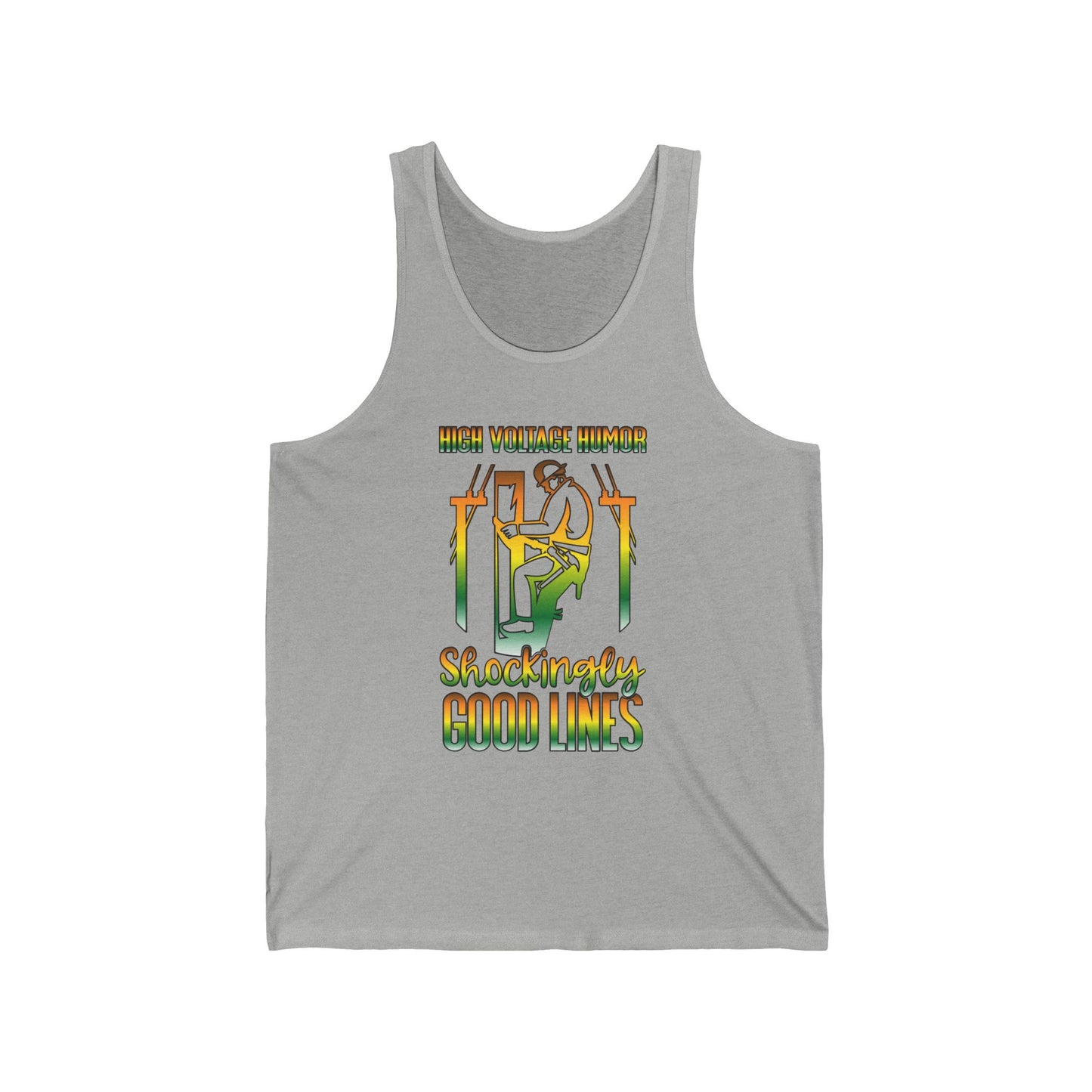 Lineman Tank - High Voltage Humor Shockingly Good Lines-gradient