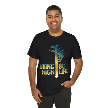 Lineman T-shirt - living the high life - colored chrome
