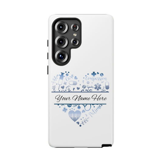 Samsung Tough Case - Nurse Monogram - White