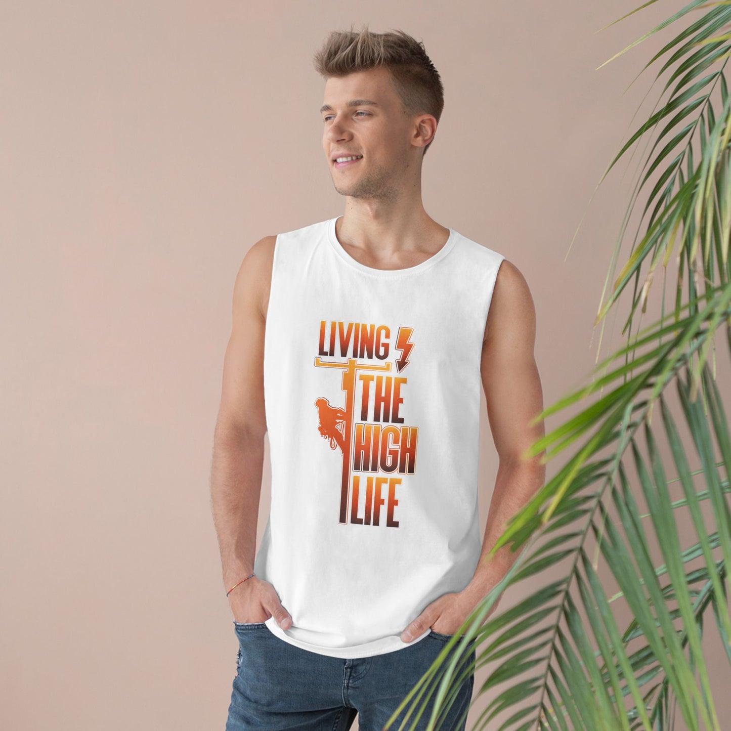 Lineman Tank - Living The High Life-sky 24