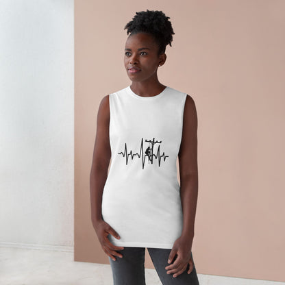 Lineman Tank - Lineman Heartbeat - white offset