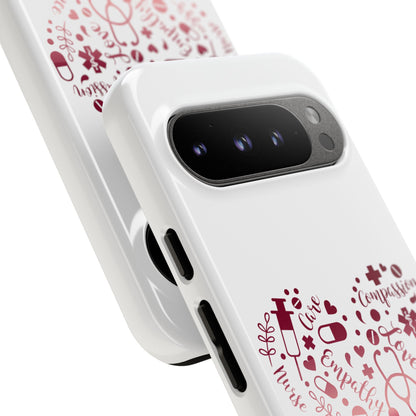 Google Pixel Tough Case - Monogram Heart 1 - White