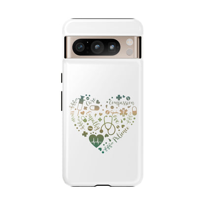Google Pixel Tough Case - Monogram Heart 1 - White
