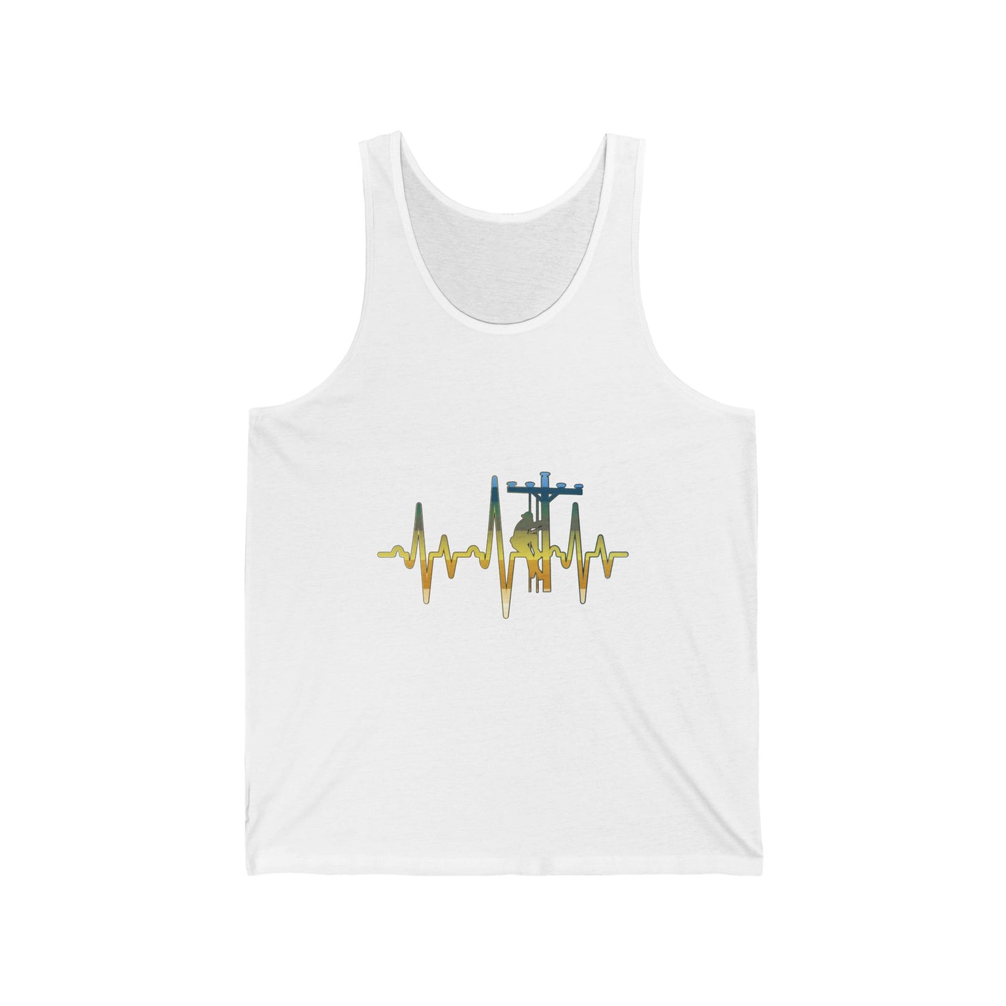 Lineman Tank - Lineman Heartbeat - colored chrome