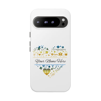 Google Pixel Tough Case - Monogram Heart - White