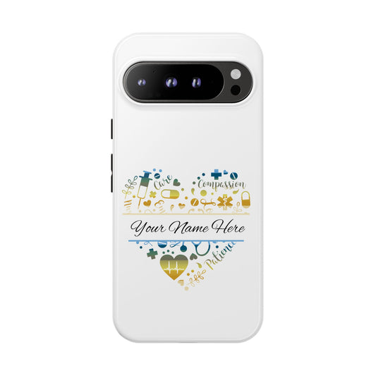 Google Pixel Tough Case - Monogram Heart - White
