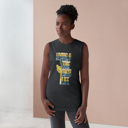 Lineman Tank - Living The High Life-colored chrome