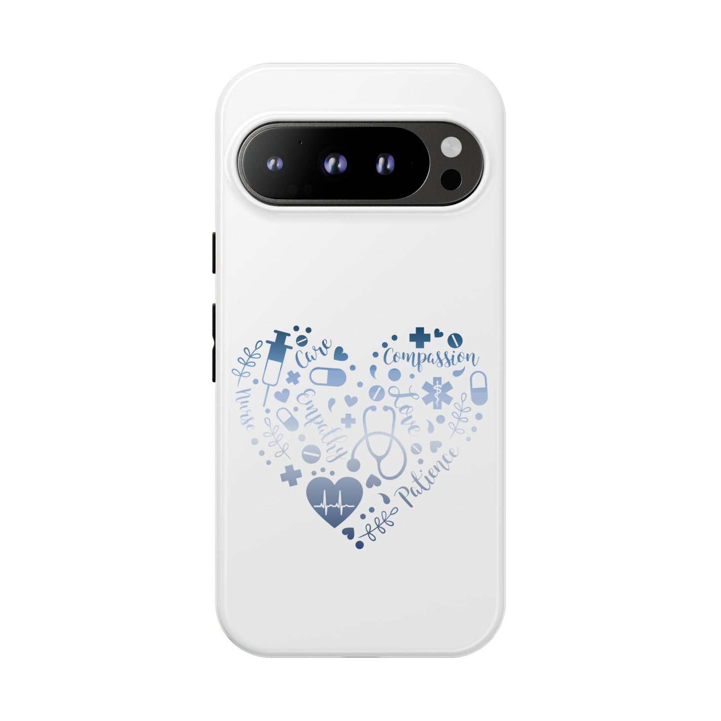 Google Pixel Tough Case - Monogram Heart 1 - White