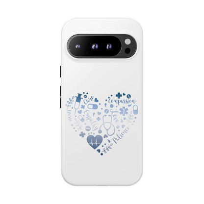 Google Pixel Tough Case - Monogram Heart 1 - White