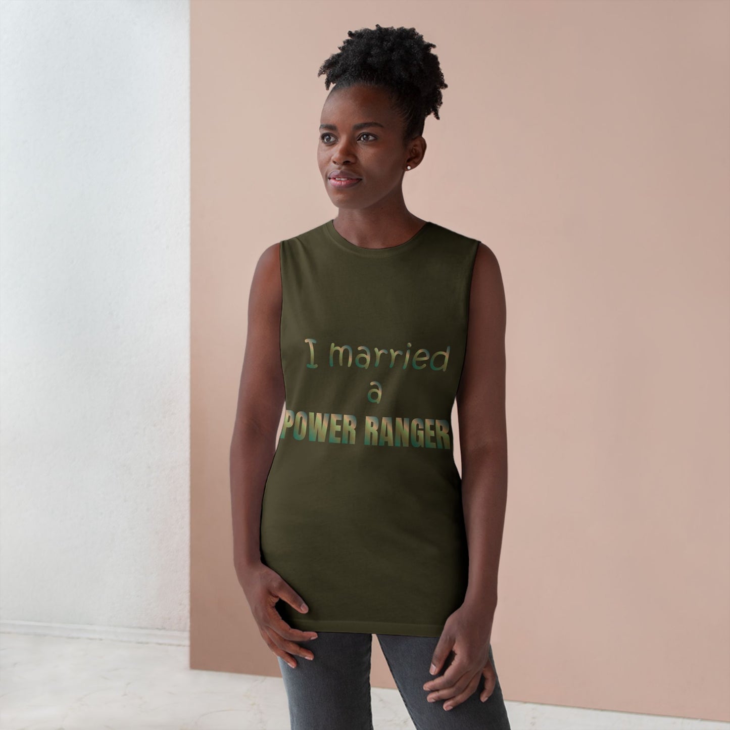 Lineman Tank - Married a Power Ranger copper patina