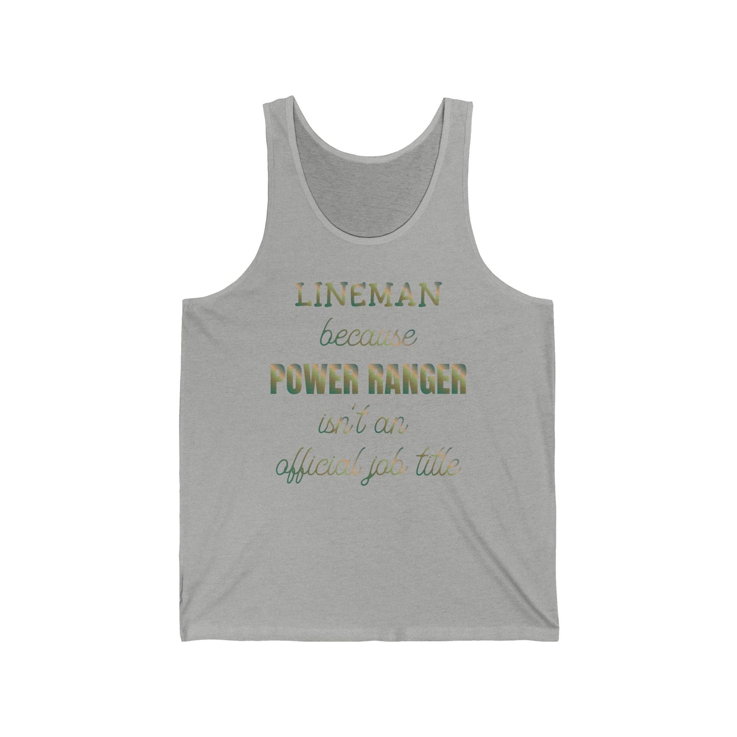 Lineman T-shirt - Power Ranger job title copper patina
