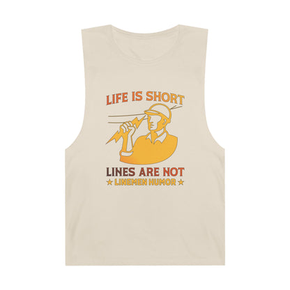 Lineman Tank - Life Is Short Lines Are Not-sky 24