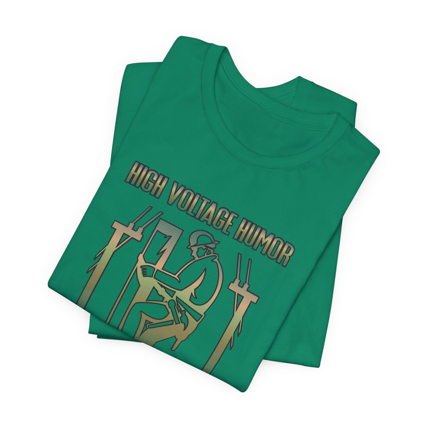 Lineman T-shirt - High Voltage Humor Shockingly Good Lines-copper patina