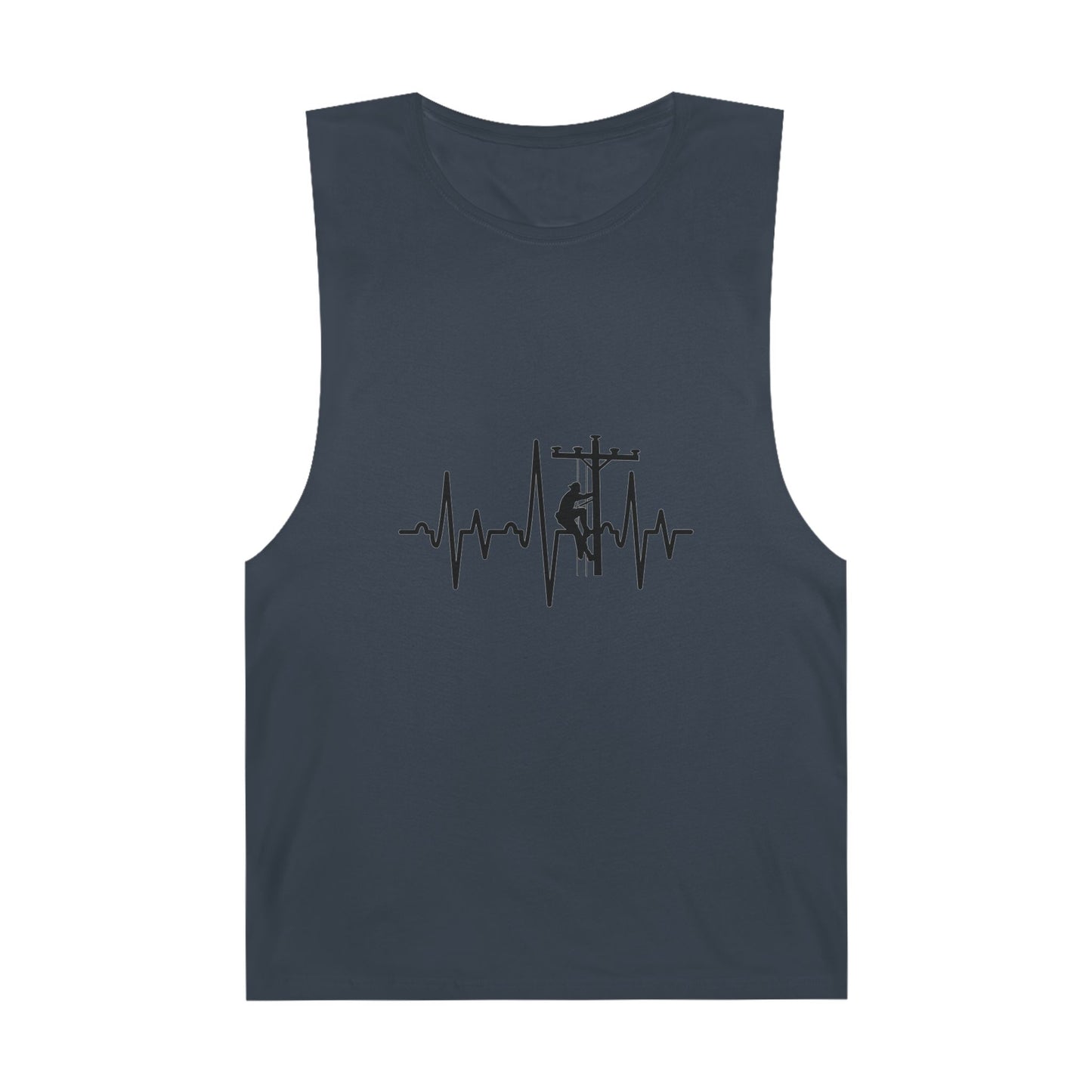 Lineman Tank - Lineman Heartbeat - white offset