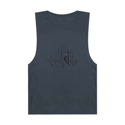 Lineman Tank - Lineman Heartbeat - white offset