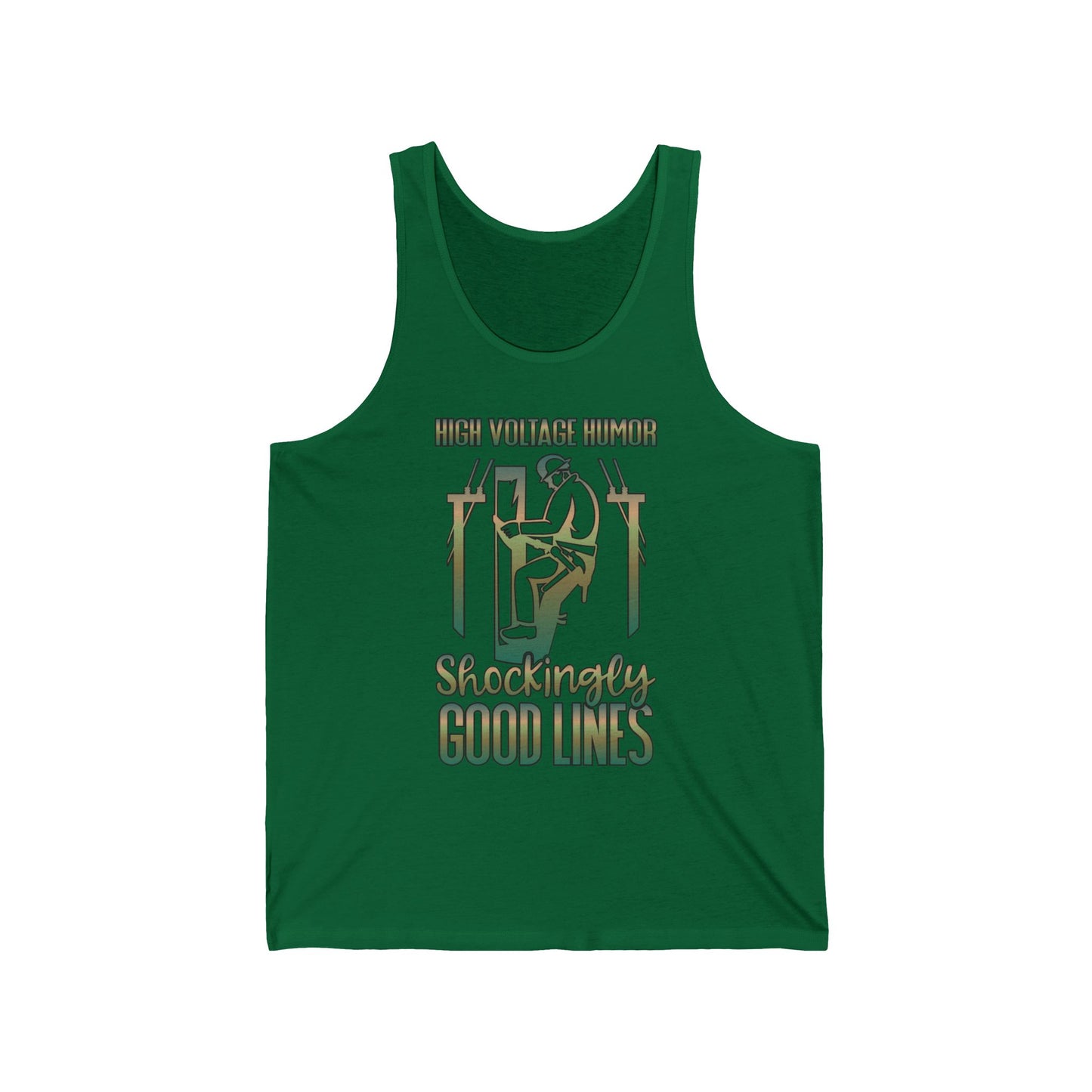 Lineman Tank - High Voltage Humor Shockingly Good Lines-copper patina