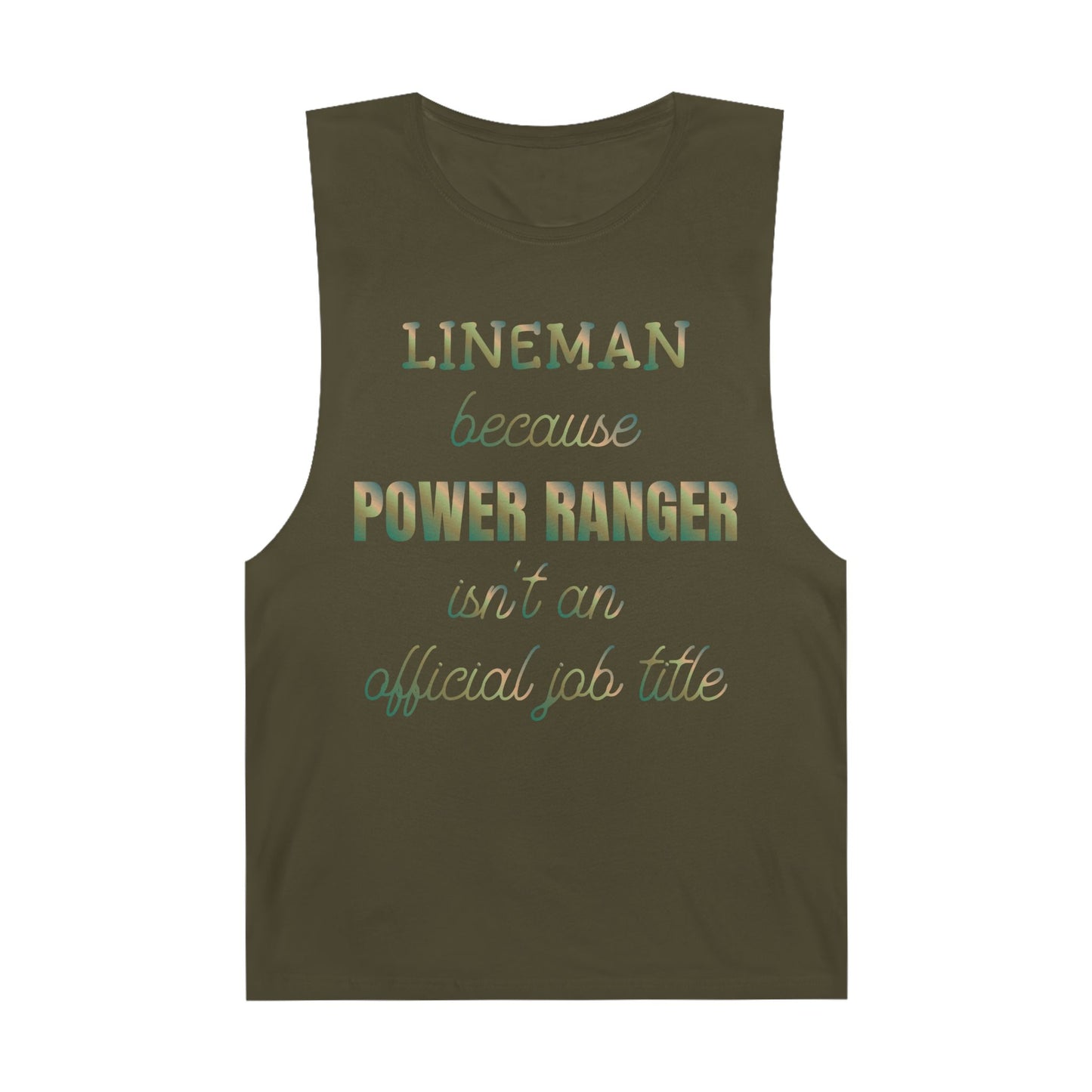 Lineman Tank - Power Ranger job title copper patina