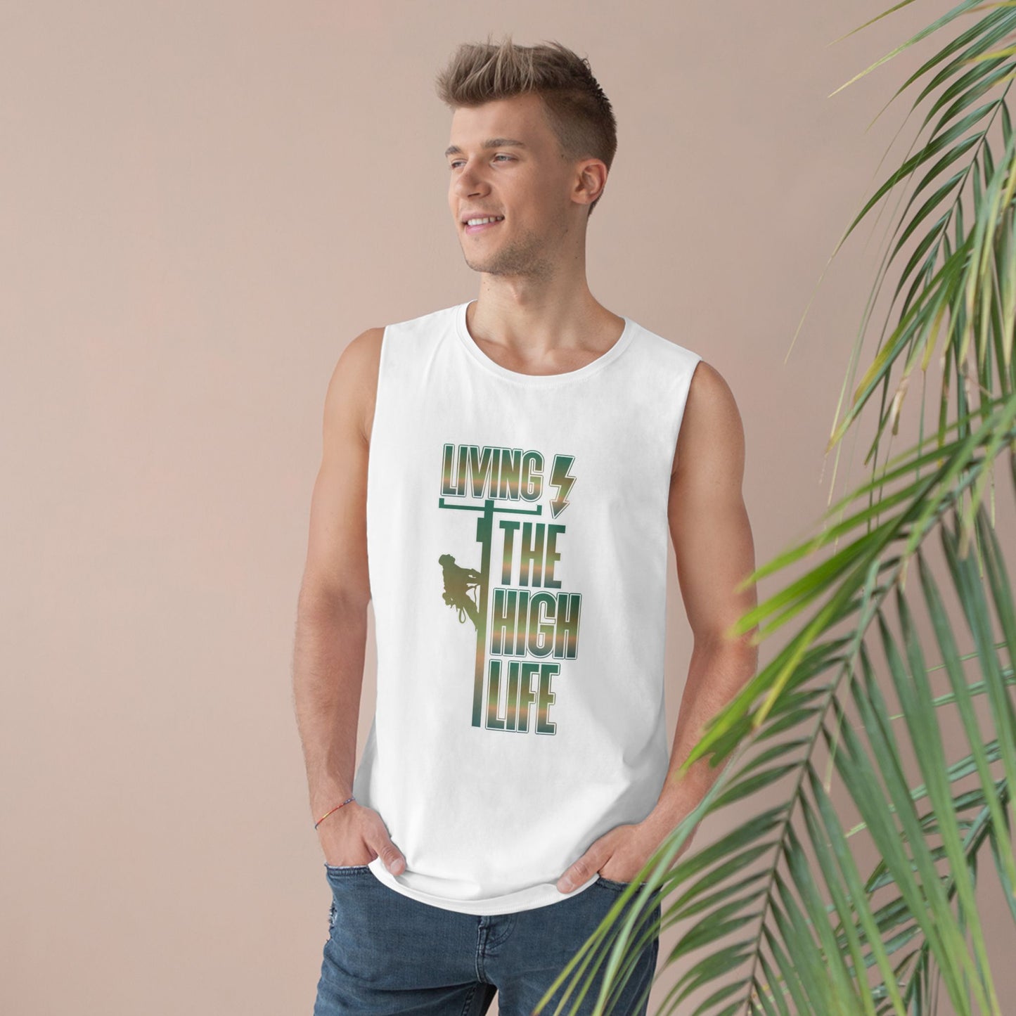 Lineman Tank - Living The High Life-copper patina