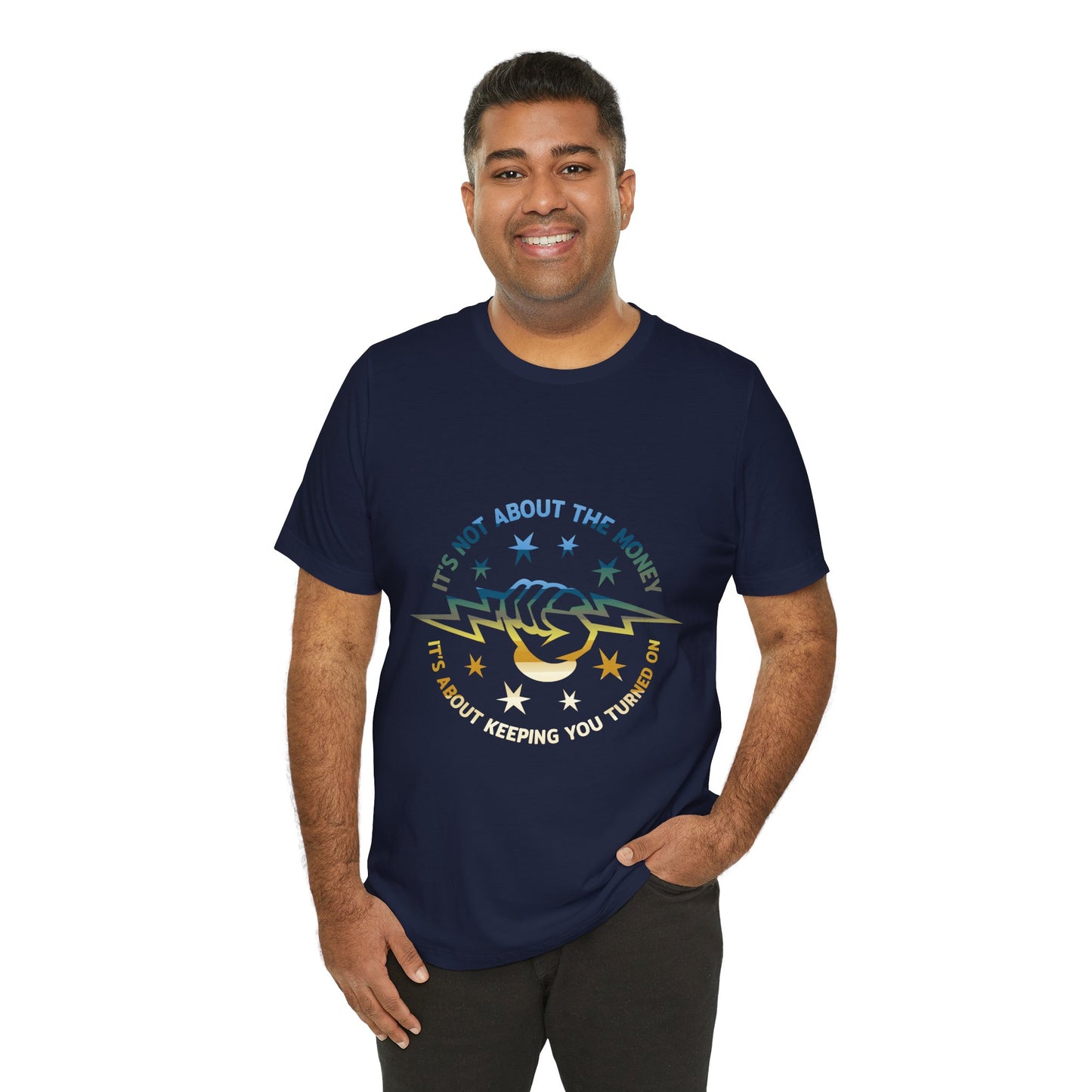 Lineman T-shirt - Its Not About The Money-colored chrome