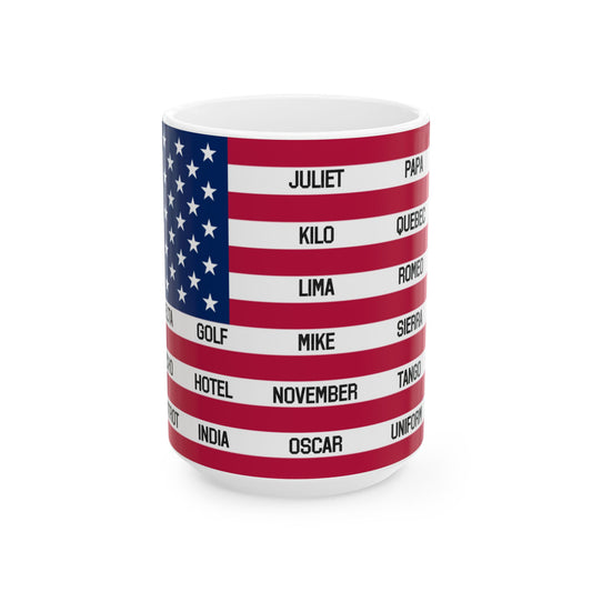 Phonetic Flag Ceramic Mug, (11oz, 15oz)