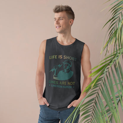 Lineman Tank - Life Is Short Lines Are Not-copper patina