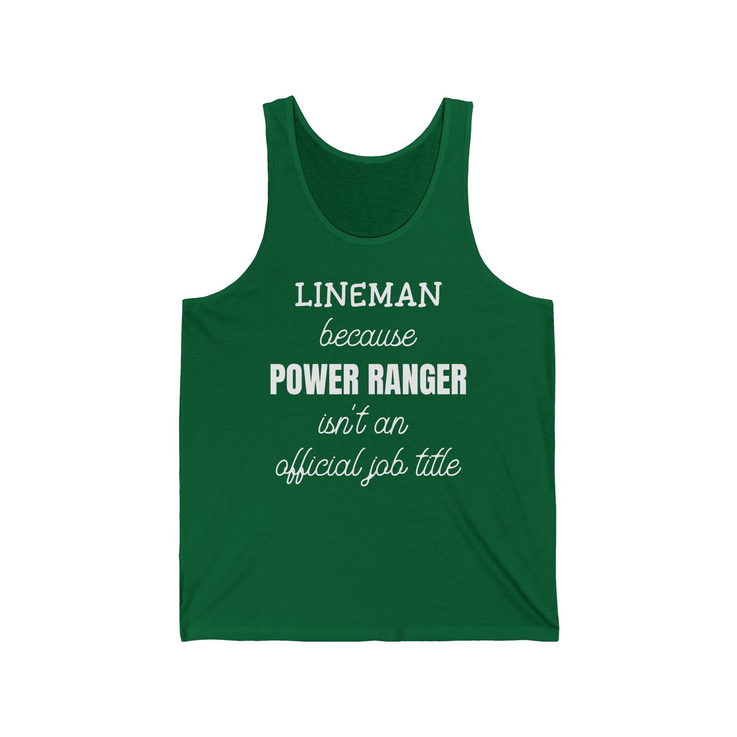 Lineman Tank - Power Ranger job title white