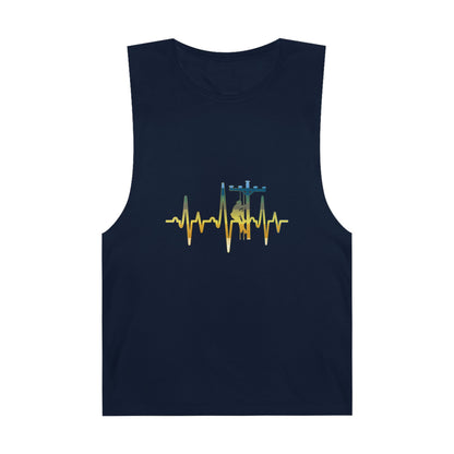 Lineman Tank- Lineman Heartbeat - colored chrome