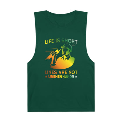 Lineman Tank - Life Is Short Lines Are Not-gradient