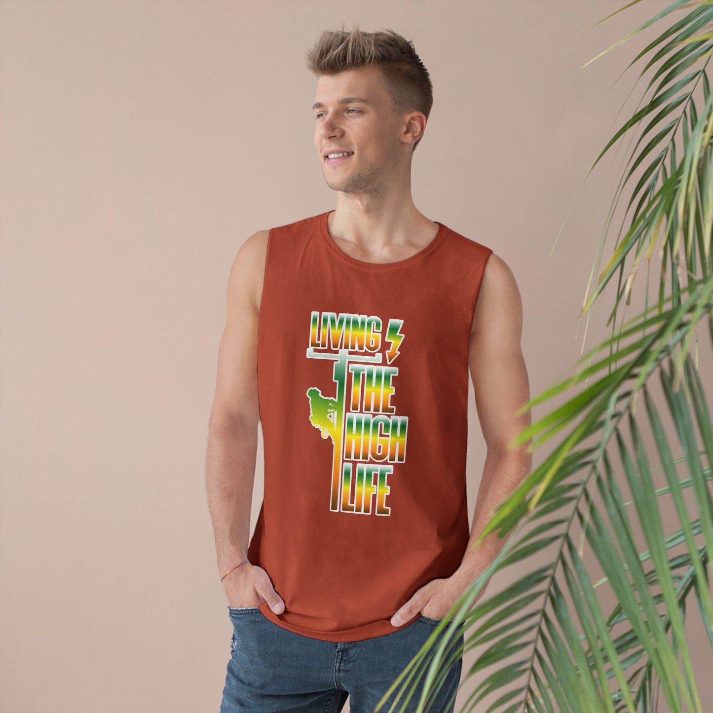 Lineman Tank - Living The High Life-gradient