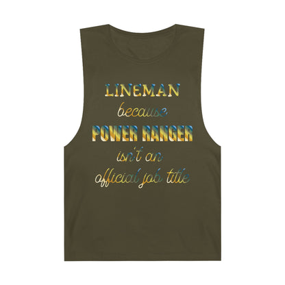 Lineman Tank - Power Ranger job title colored chrome