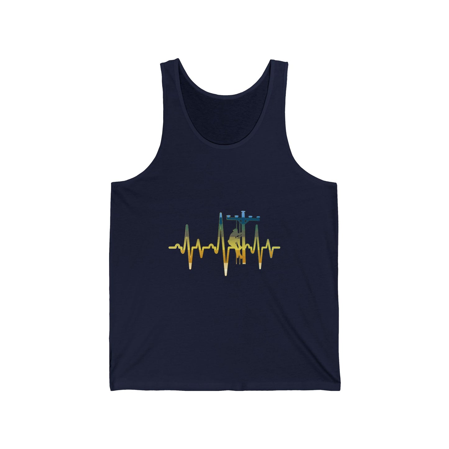 Lineman Tank - Lineman Heartbeat - colored chrome