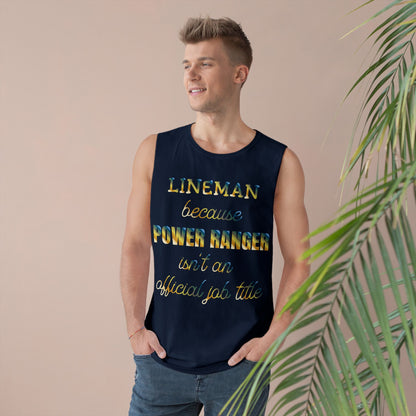 Lineman Tank - Power Ranger job title colored chrome