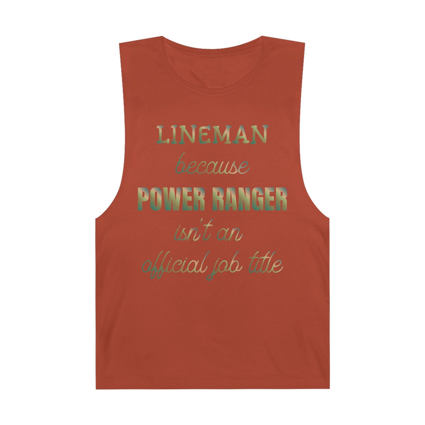 Lineman Tank - Power Ranger job title copper patina