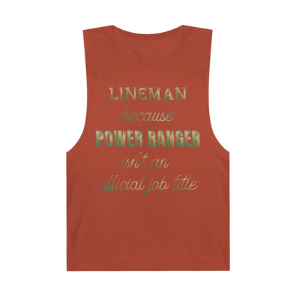 Lineman Tank - Power Ranger job title copper patina