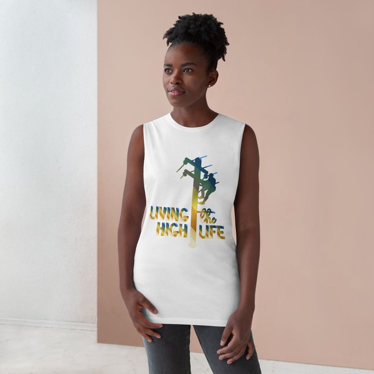 Lineman Tank - living the high life - colored chrome