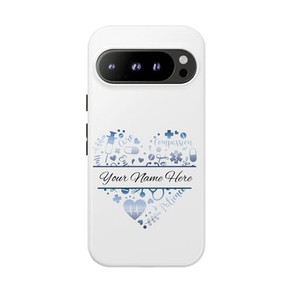 Google Pixel Tough Case - Monogram Heart - White