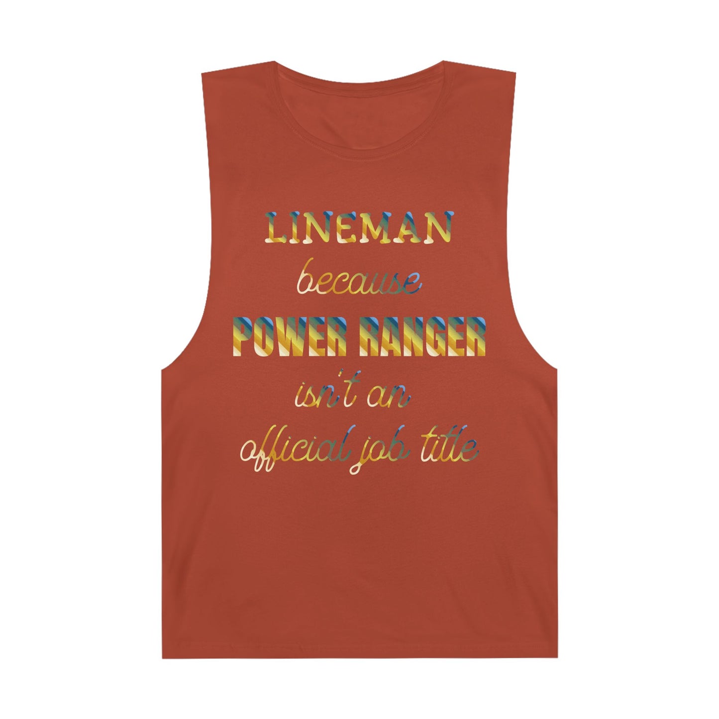 Lineman Tank - Power Ranger job title colored chrome
