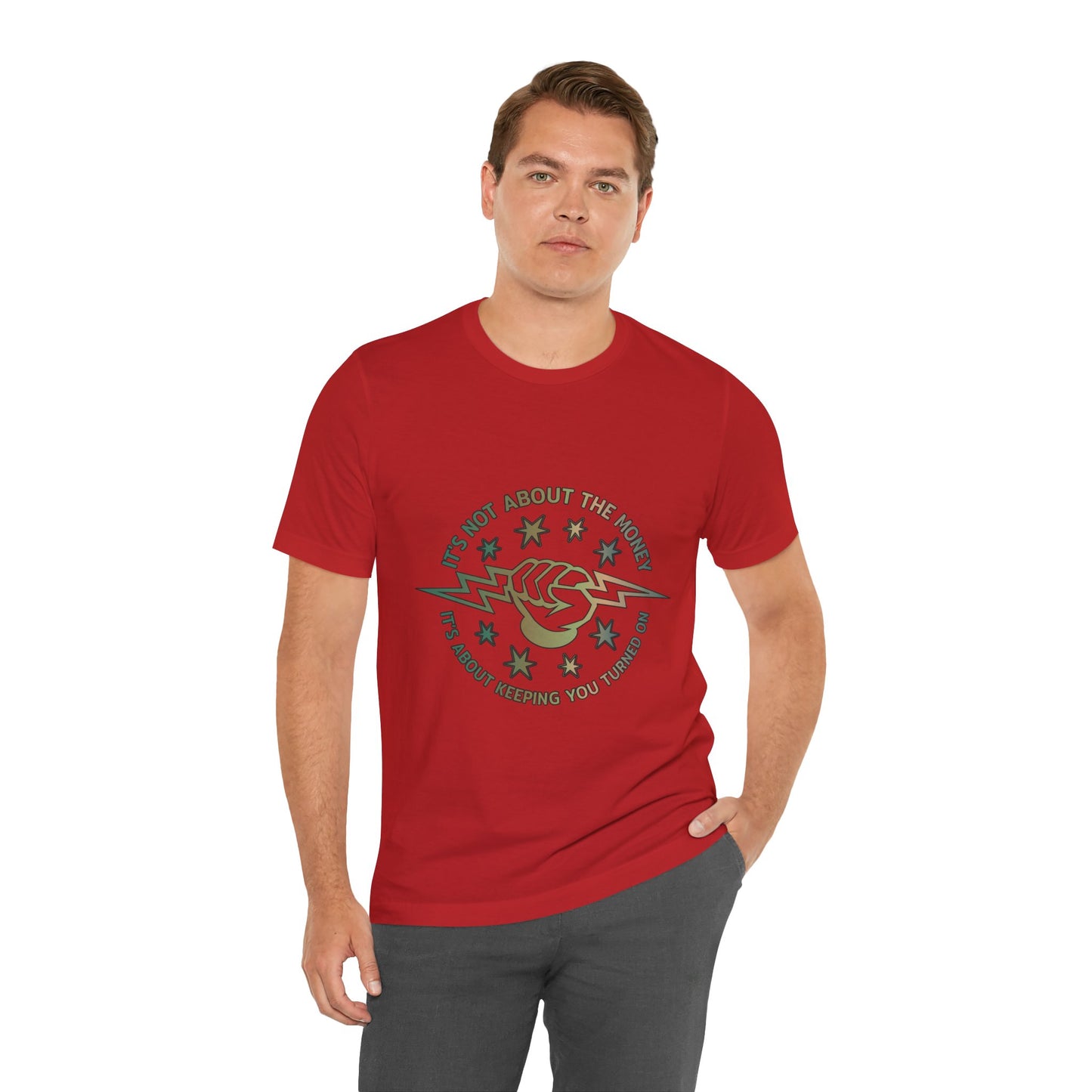 Lineman T-shirt - Its Not About The Money-copper patina