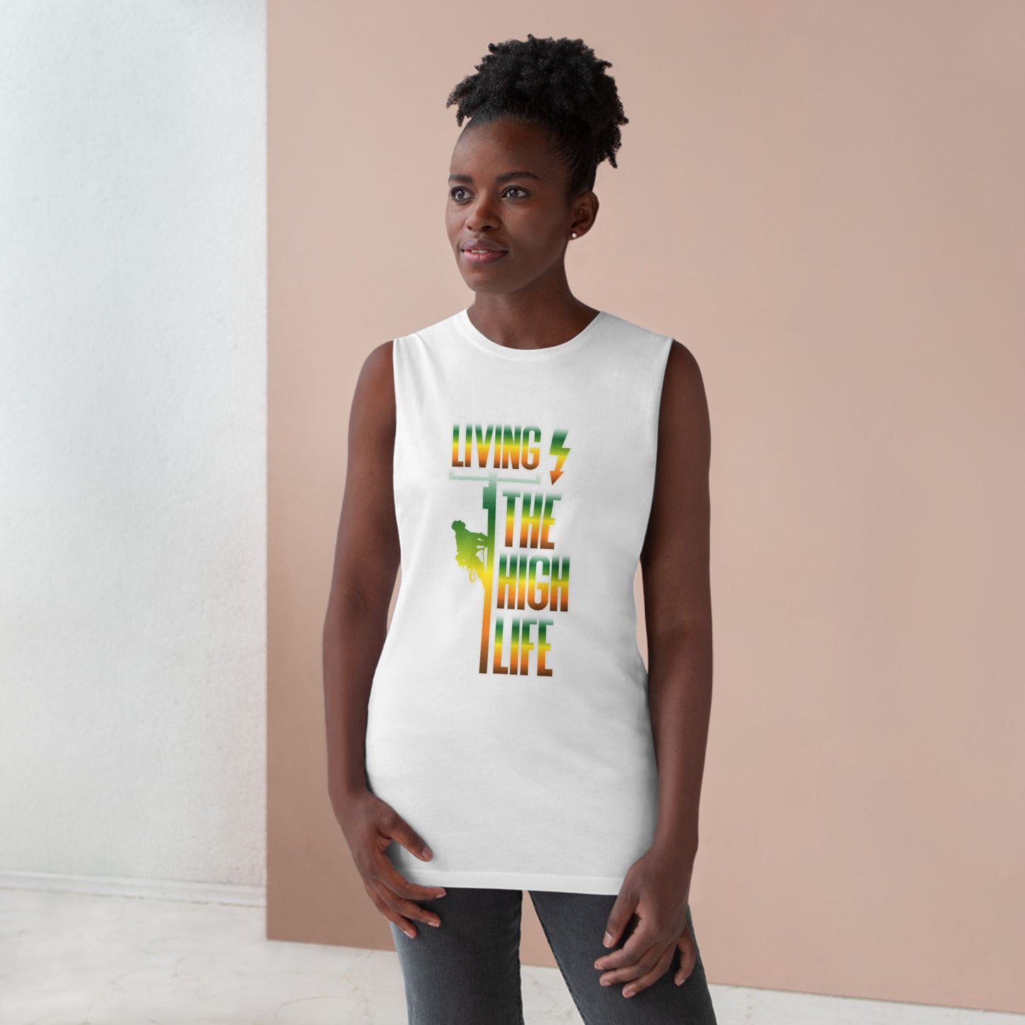 Lineman Tank - Living The High Life-gradient