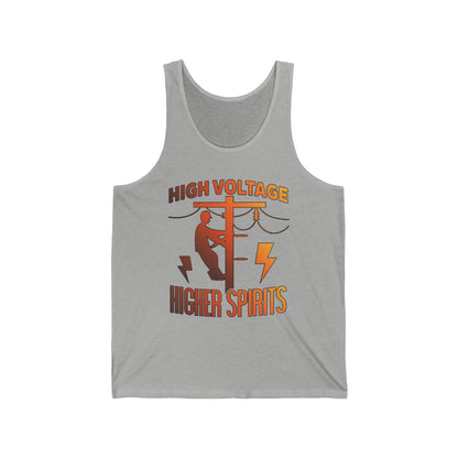 Lineman Tank - High Voltage Higher Spirits-sky 24