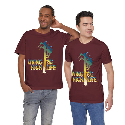 Lineman T-shirt - living the high life - colored chrome