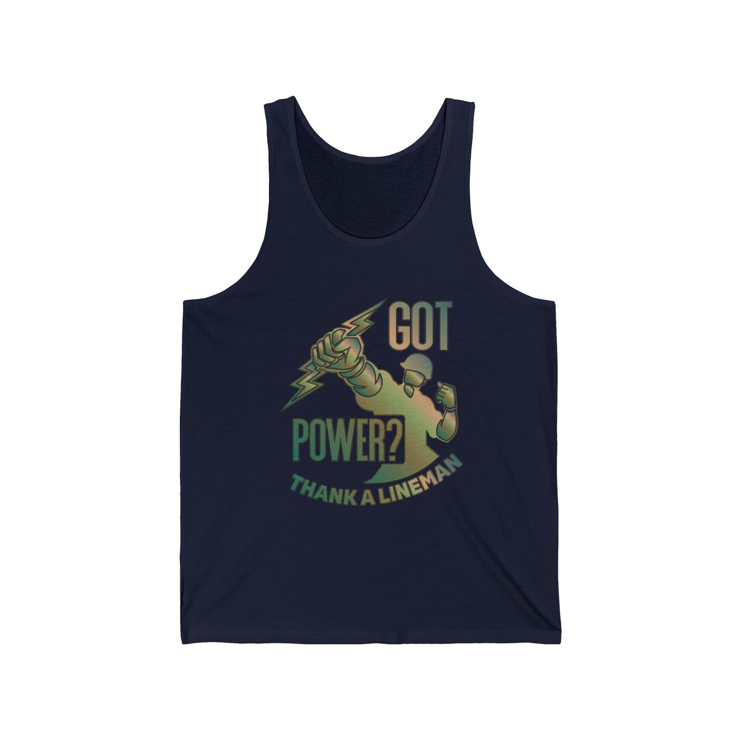Lineman Tank - Got Power Thank A Lineman - copper patina