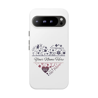 Google Pixel Tough Case - Monogram Heart - White