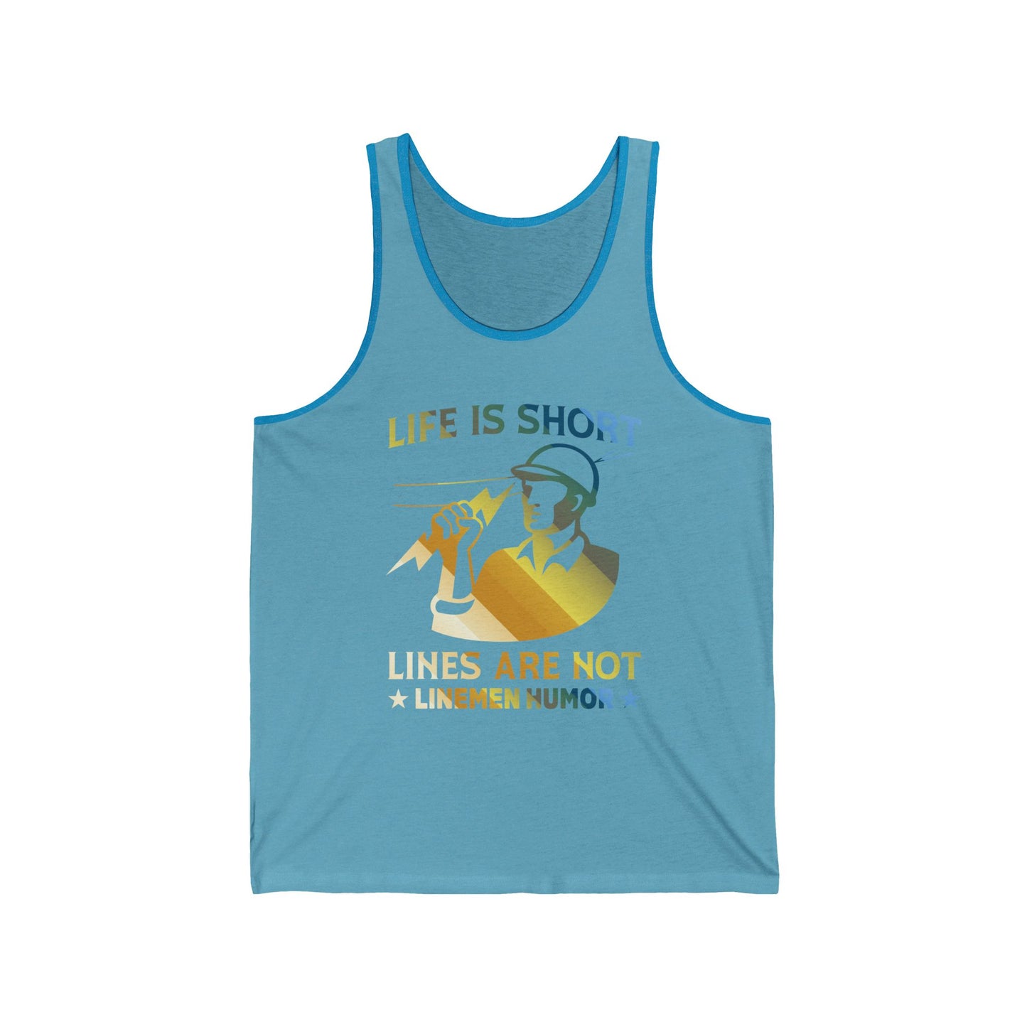 Lineman Tank - Life Is Short Lines Are Not-colored chrome