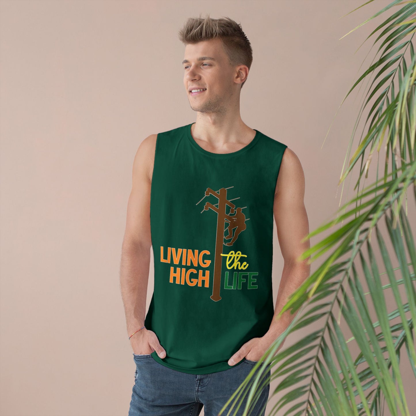 Lineman Tank - living the high life - color