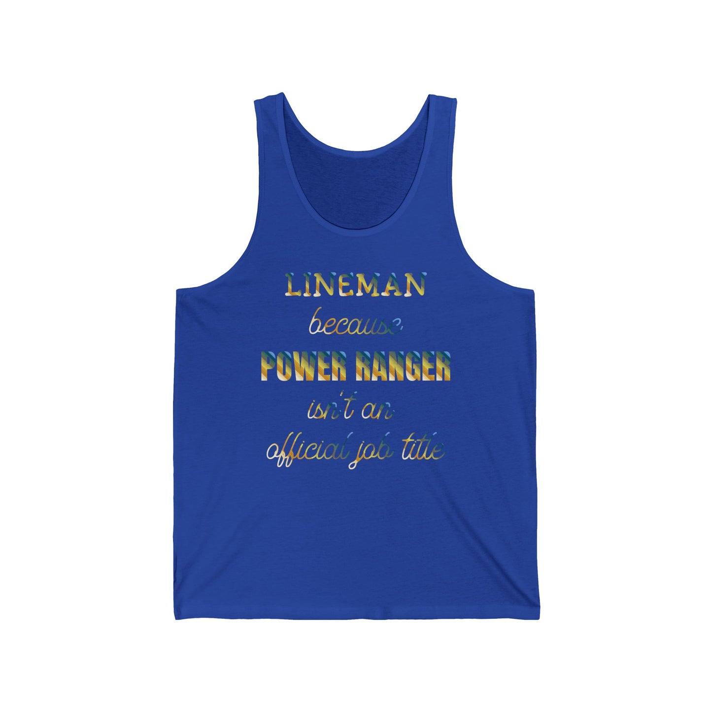 Lineman T-shirt - Power Ranger job title colored chrome