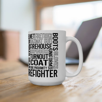 Fire Figther Subway Art Mug, (11oz, 15oz)