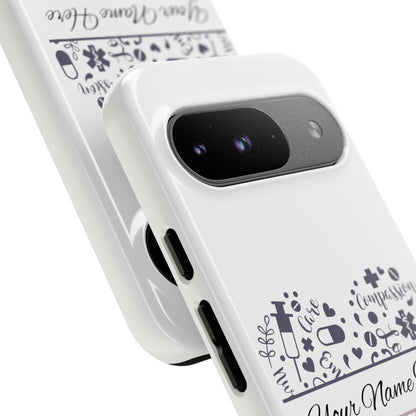 Google Pixel Tough Case - Monogram Heart - White