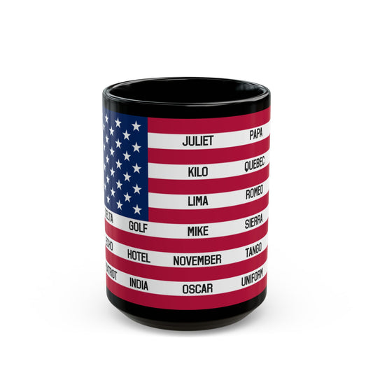 Phonetic Flag Ceramic Mug - Black, (11oz, 15oz)