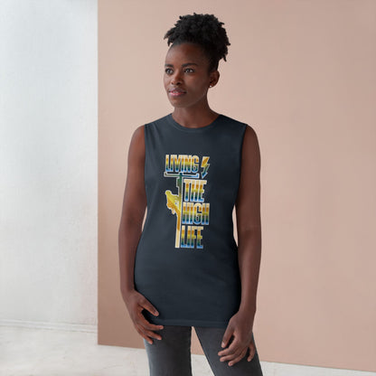 Lineman Tank - Living The High Life-colored chrome